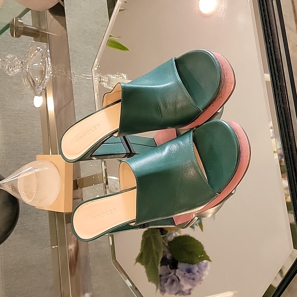Wandler Green Leather Mule